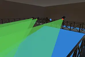 Lights placed within the arena, ready for the event.