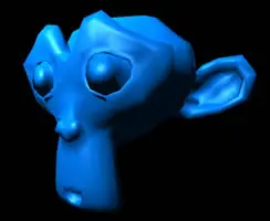 Blender's Suzanne, rendered in the application.