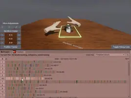 Analysing multiple files from a user study, with events being visible in the timeline beneath.