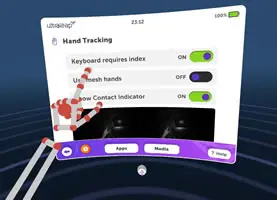 Changing a few hand tracking settings within the launcher.